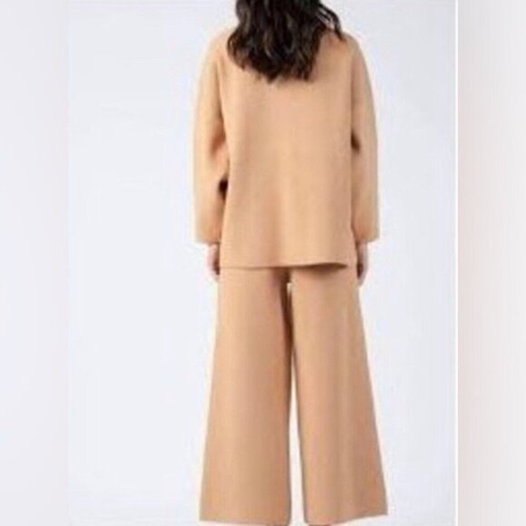 LUCCA Couture Wide Leg Sweater Knit Pant in Camel Tan Size Small - Picture 6 of 9